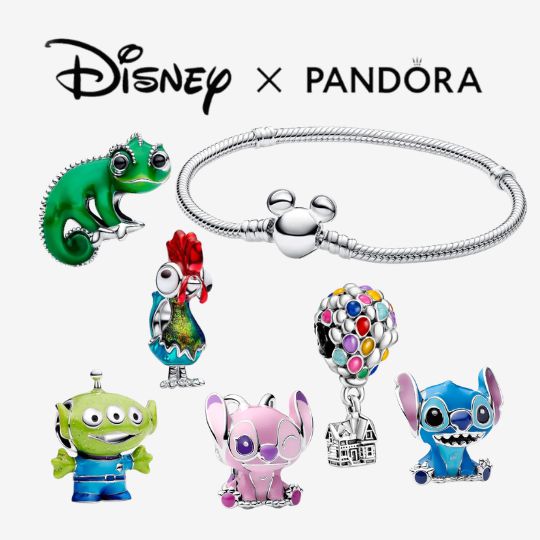 Pandora Bracelet with 6 Disney Charms