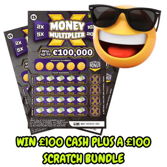 DOUBLE WIN, £100 CASH + £100 SCRATCH BUNDLE