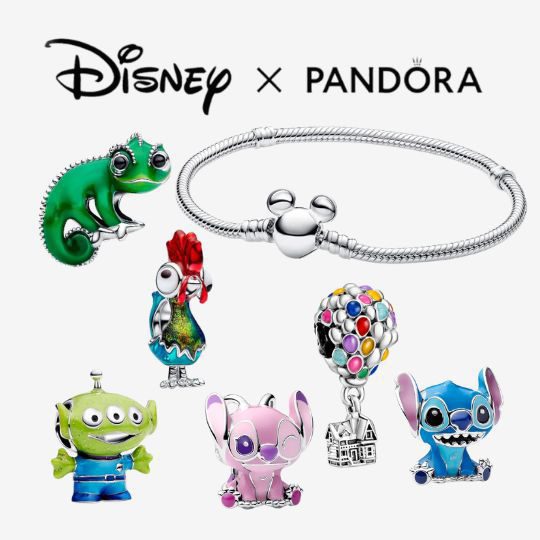 Pandora Bracelet with 6 Disney Charms