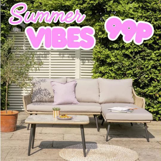 Malta 3 Seater Rattan Effect Garden Sofa Set