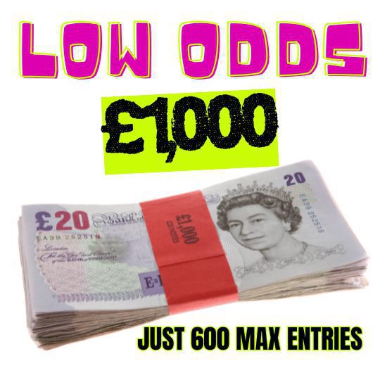 WIN £1,000 TAX FREE CASH - LOW ODDS JUST 600 MAX ENTRIES