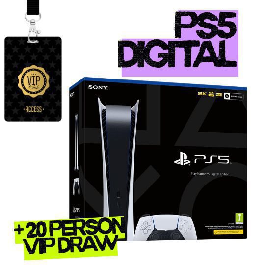 WIN A PS5 DIGITAL + 20 PERSON £200 VIP DRAW