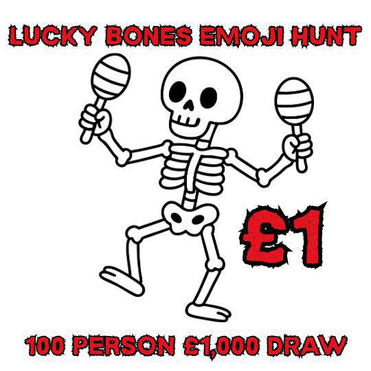 LUCKY BONES 100 PERSON £1,000 EMOJI HUNT