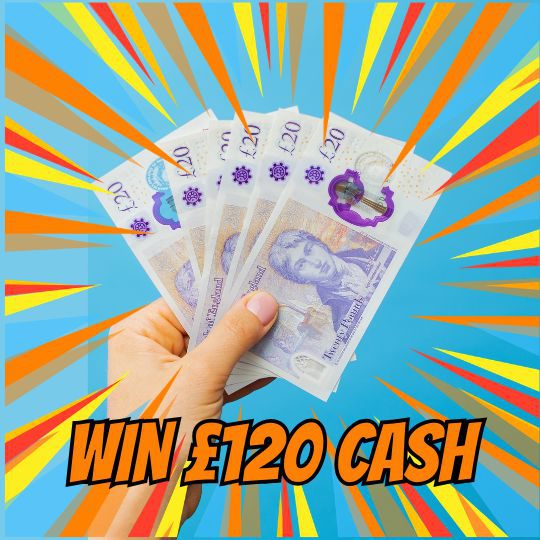 Win £120 cash - Only 2p to enter
