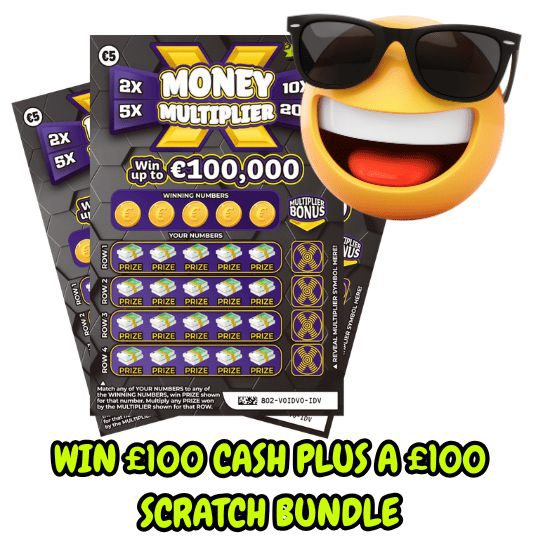 DOUBLE WIN, £100 CASH + £100 SCRATCH BUNDLE
