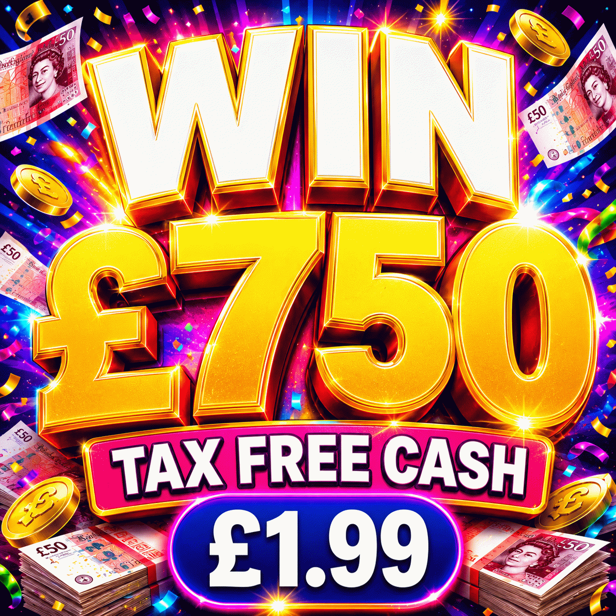 WIN £750 TAX FREE CASH