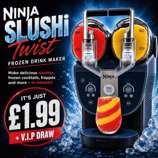 Ninja SLUSHi Twist Frozen Drink Maker - Blue + 25 Person VIP Draw