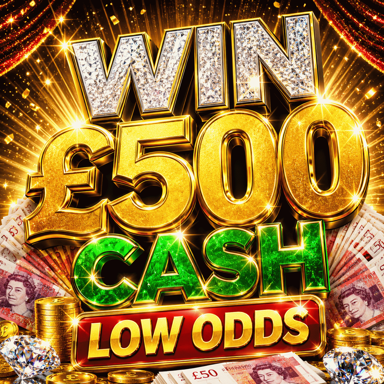 WIN £500 LOW ODDS - BIG CHANCES