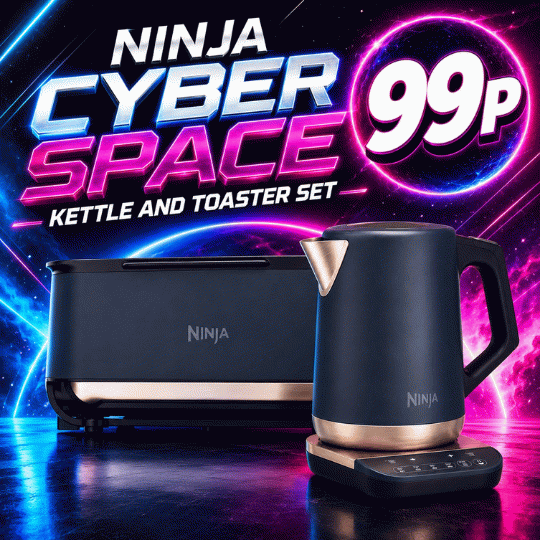 Win Ninja Cyber Space Kettle and Toaster Set