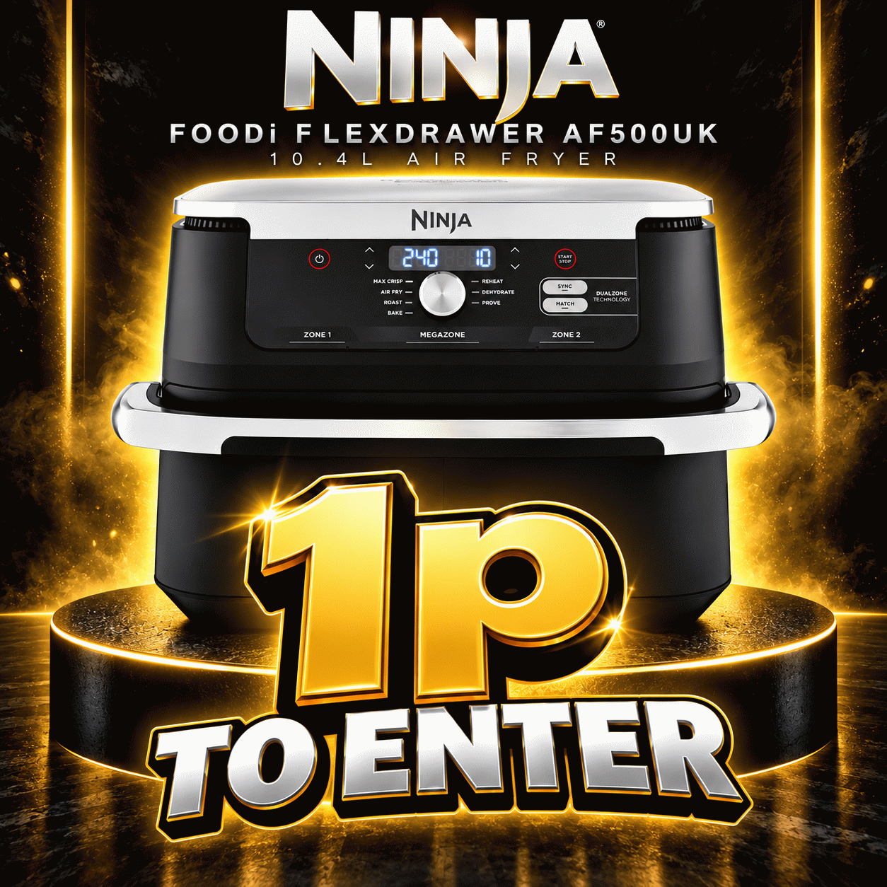 Ninja Foodi FlexDrawer AF500UK 10.4L Air Fryer