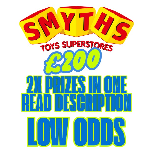 £200 Smyths Toys Voucher + SIDE DRAW FOR 10 PEOPLE