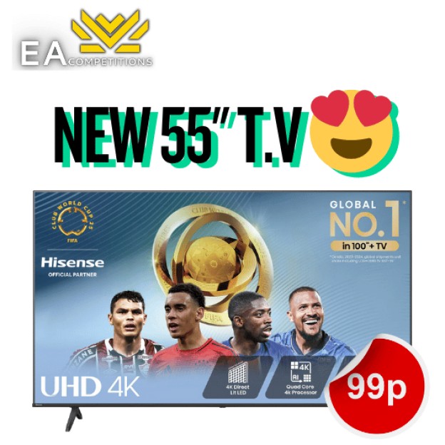 WIN A HISENSE 55" T.V