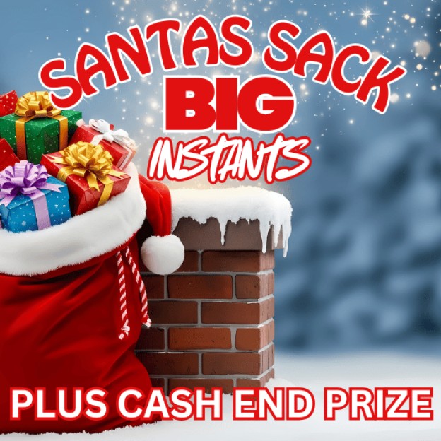 SANTAS SACK 10x £500 BIG INSTANTS  + CASH END PRIZE