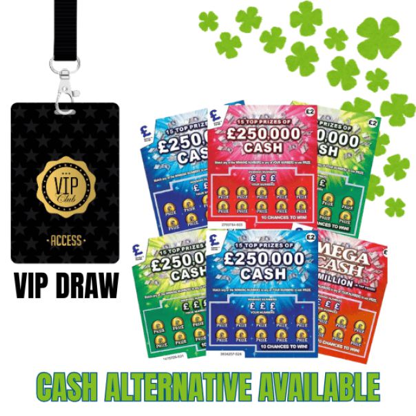 WIN A £100 LOTTO SCRATCH BUNDLE + 20 PERSON £100 VIP DRAW
