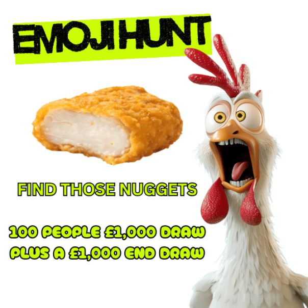 NUGGET EMOJI HUNT - 100 PEOPLE £1,000 DRAW + A £1,000 END DRAW