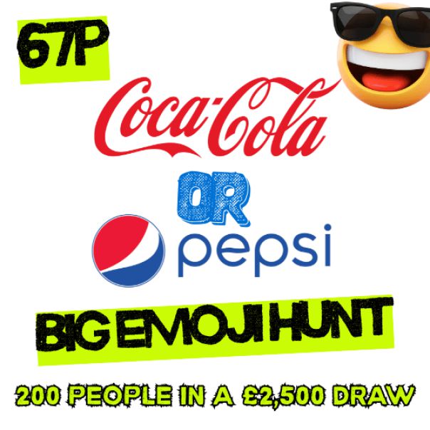 BIG £2,500 COKE OR PEPSI EMOJI HUNT