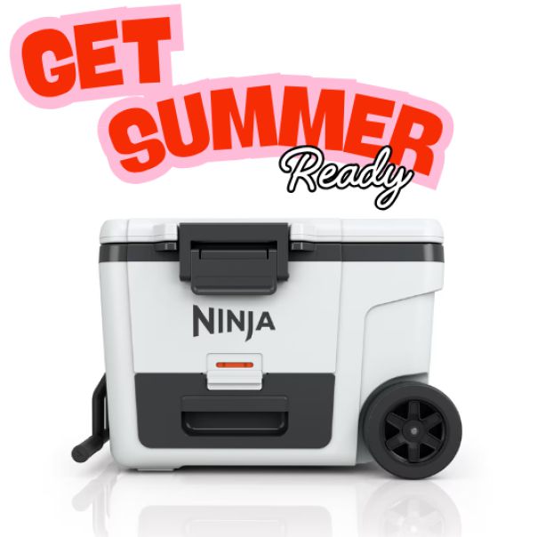 Ninja FrostVault 45QT/42L Wheeled Cooler with Dry Zone, Cloud White