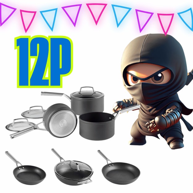 CHEAP MONDAY - WIN A 6 PEICE NINJA PAN SET FOR AS LITTLE AS 12p