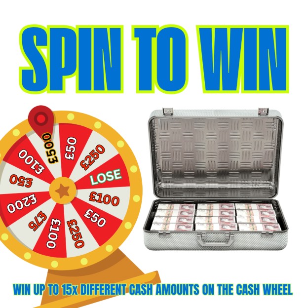 SPIN TO WIN - WINNER WINS UP TO 15x DIFFERENT CASH AMOUNTS